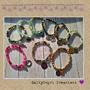 Inspirational Mixed Gemstone Charm Bracelets